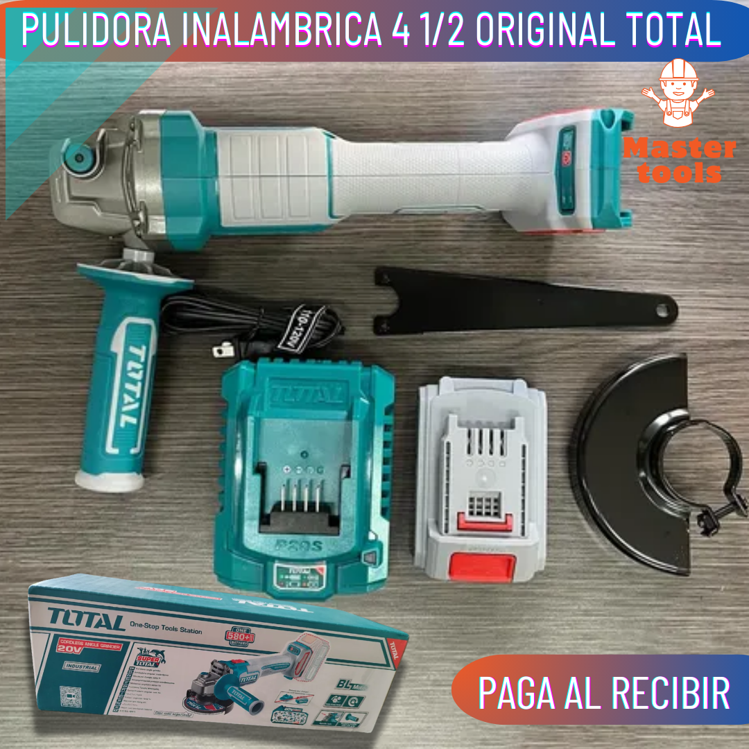 Pulidora Inalambrica 4 1/2 Industrial total 20v Original total