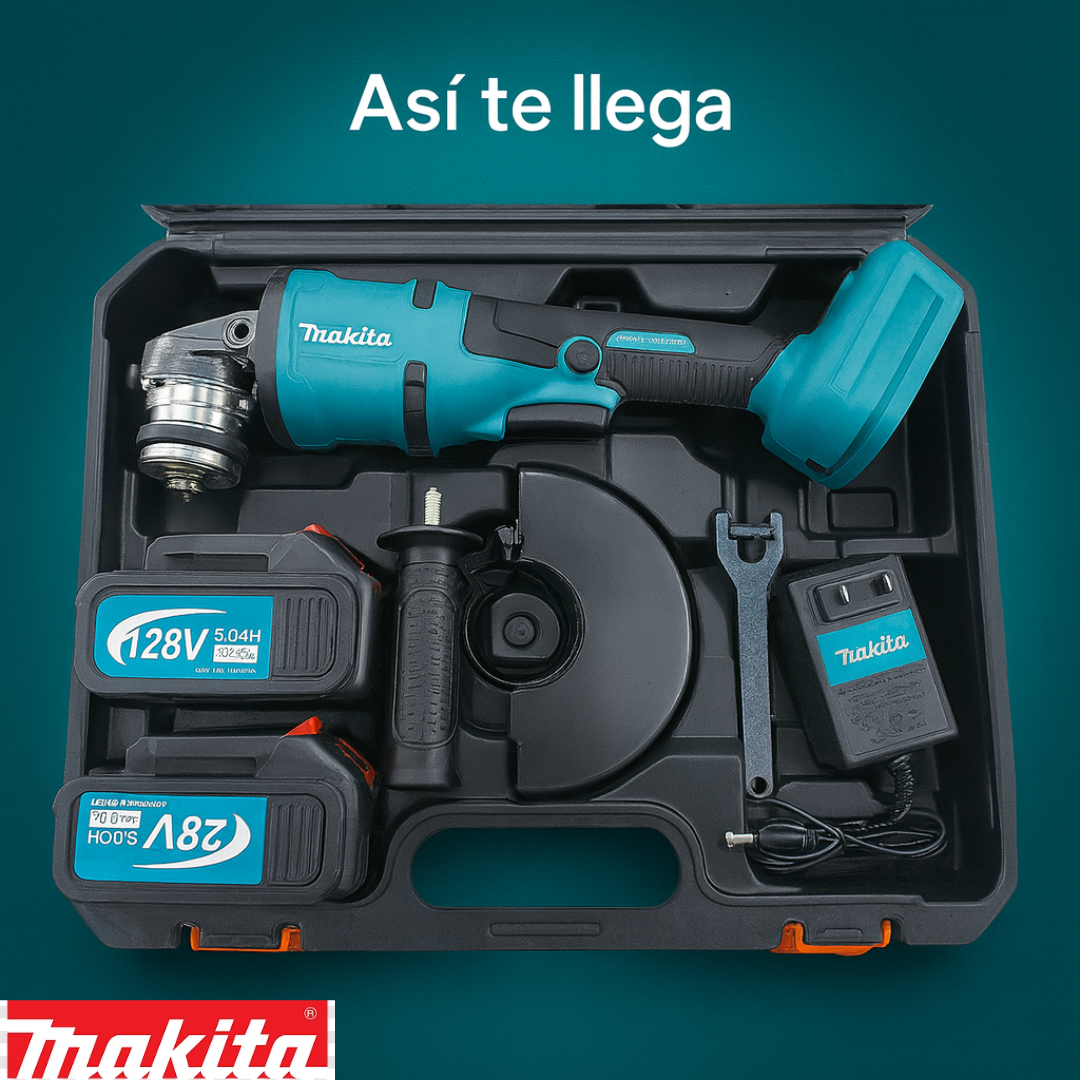 Pulidora Inalambrica Makita 4 Pulgadas Dos Baterías de 128V