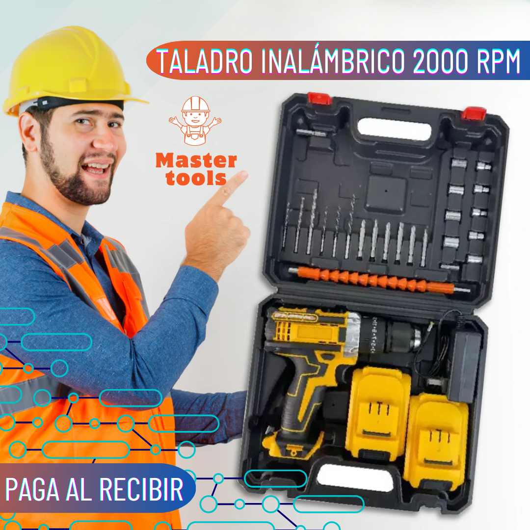 Taladro Inalámbrico 21V de Alta Potencia – Kit Profesional Todo en Uno