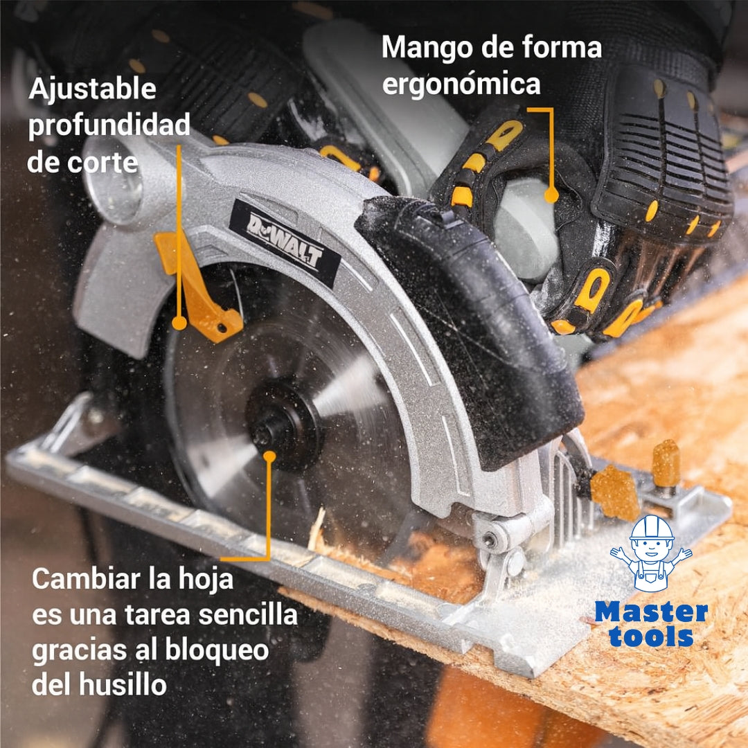 SIERRA CIRCULAR 7” DeWALT – Motor 1200W + Láser para Cortes Perfectos