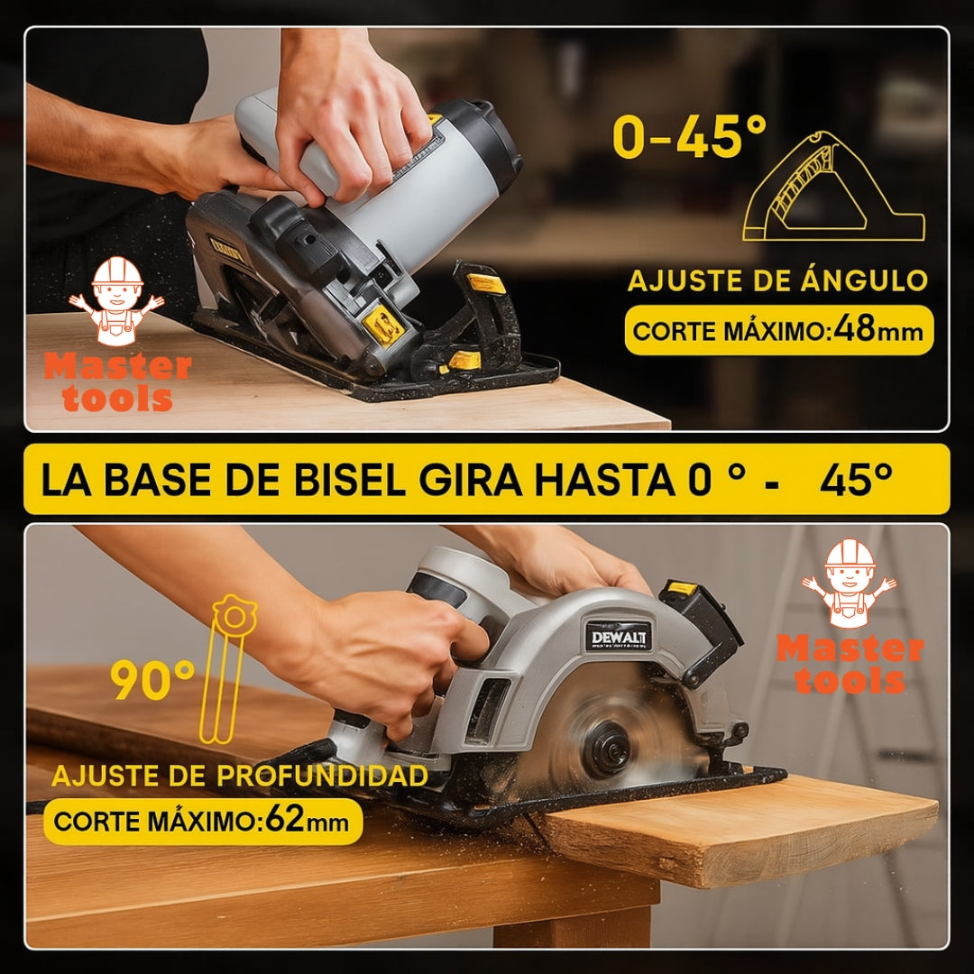 SIERRA CIRCULAR 7” DeWALT – Motor 1200W + Láser para Cortes Perfectos