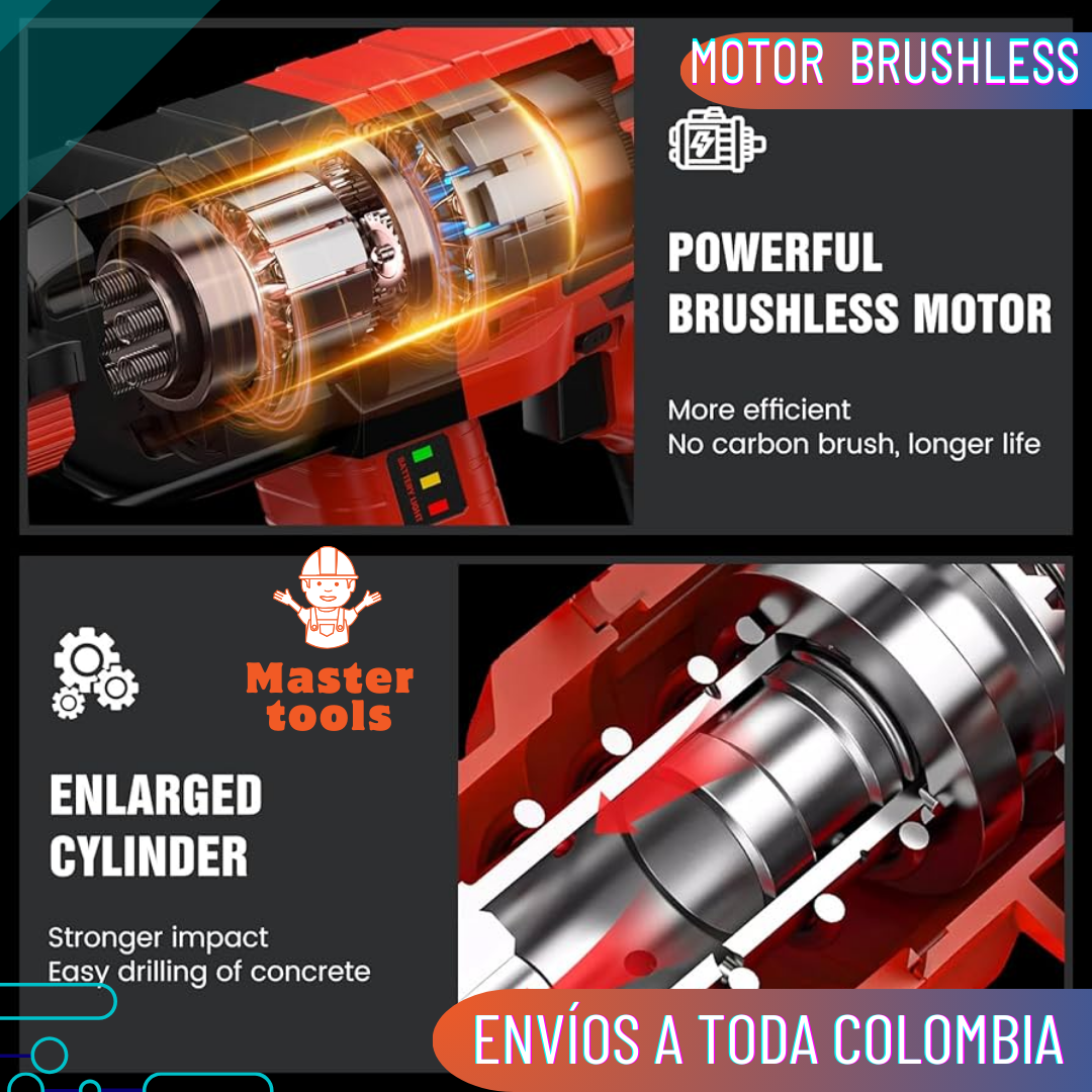 TALADRO INALÁMBRICO MILWAUKEE 36V Baterías de litio 36V 5.0Ah  INCLUYE  74 PIEZAS