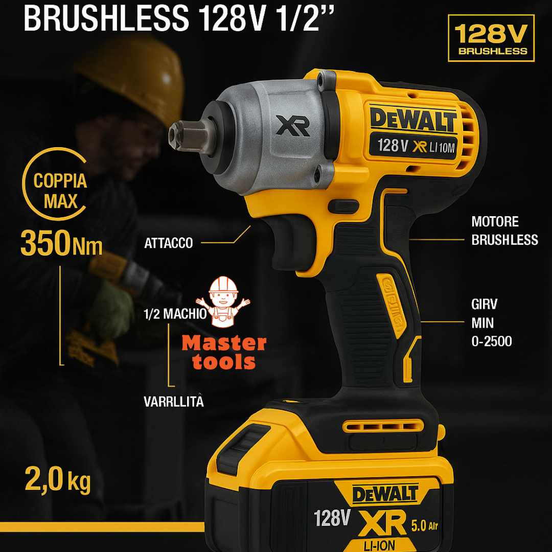 Llave de Impacto DEWALT 128 v – 350 Nm 1/2