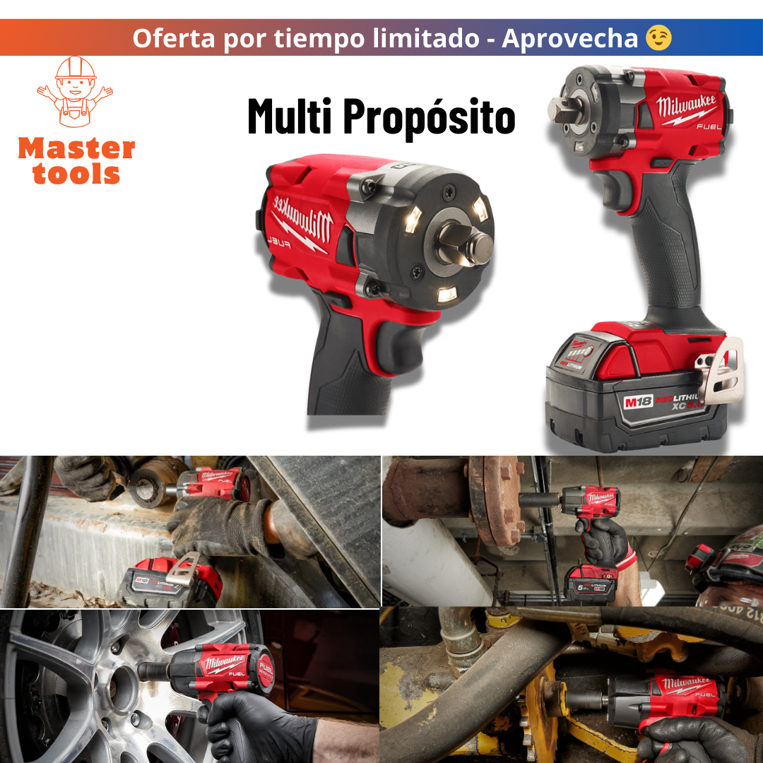 Llave De Impacto Milwaukee 2 en 1 Torque Máximo 350 Nm