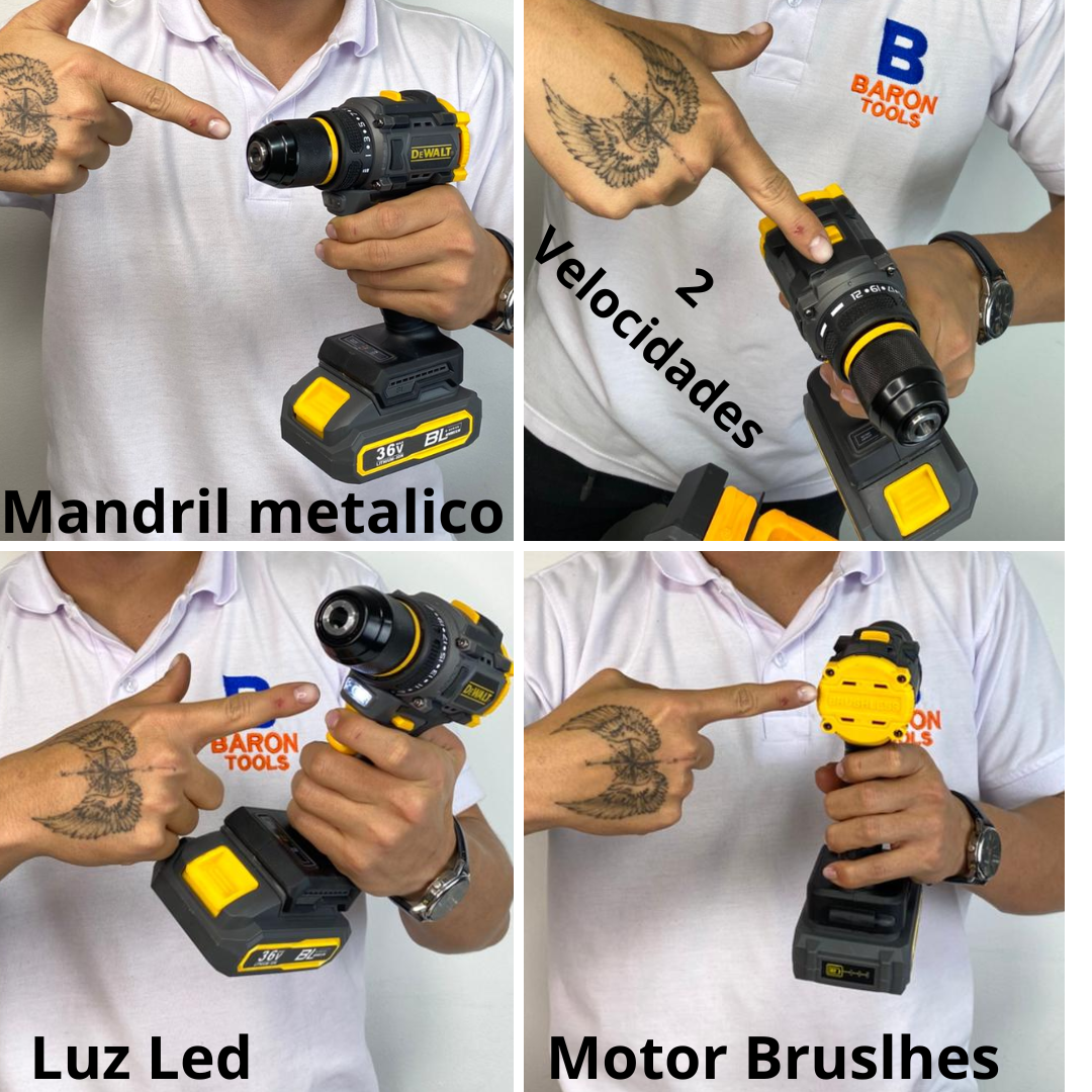 Taladro inalámbrico DeWalt 36V – Edición McLaren (3/8")