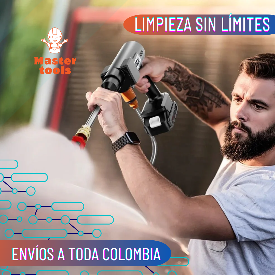 Hidrolavadora pulverizadora con 2 baterías de 48 v - color amarillo