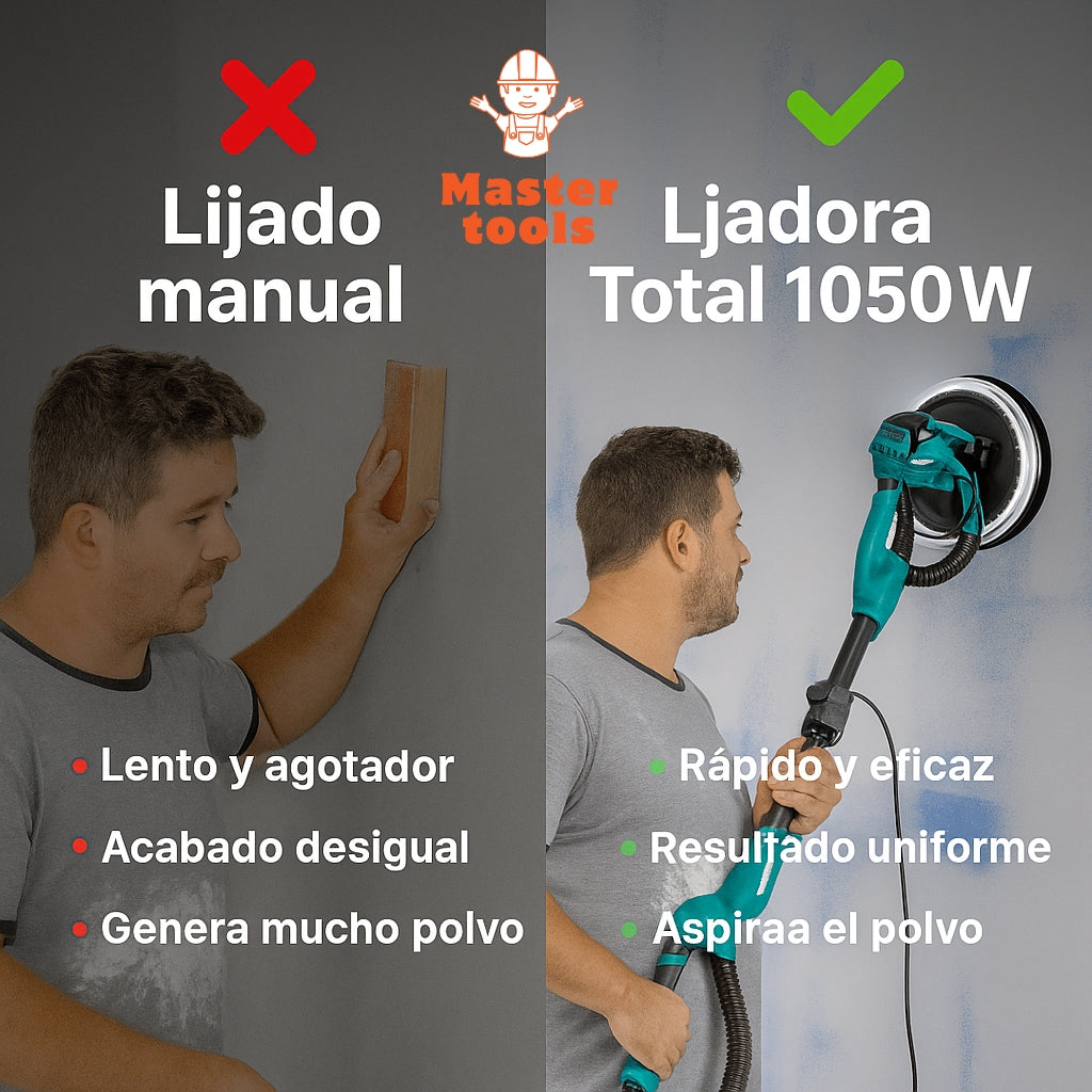 LIJADORA DE PARED Y TECHO TOTAL 1050W – POTENCIA INDUSTRIAL EN TUS MANOS