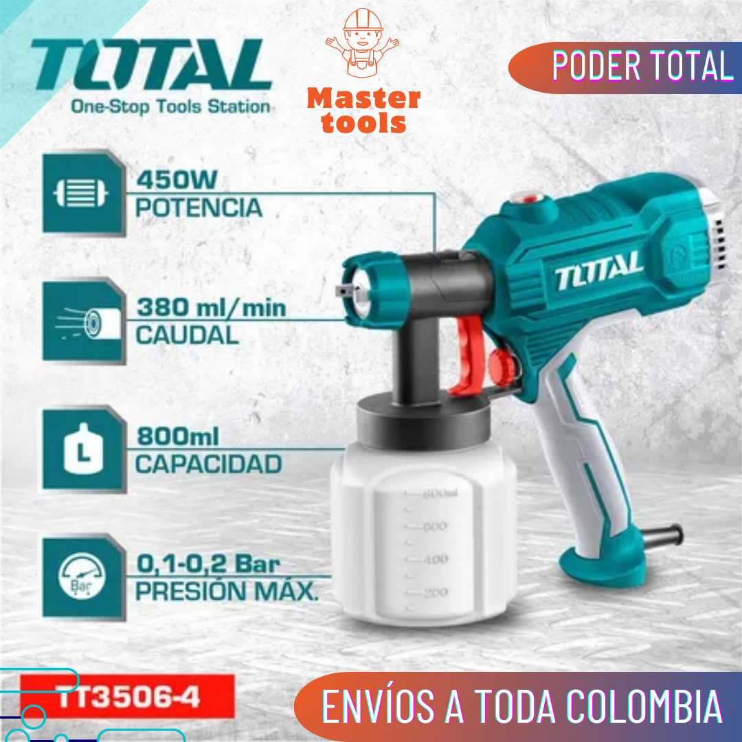 Pistola para pintar electrica total 800ml 450w