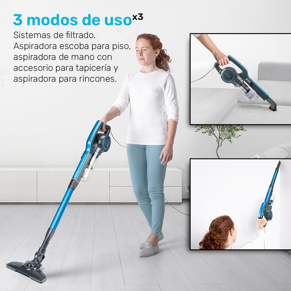 Aspiradora Vertical Ciclónica 3 en 1