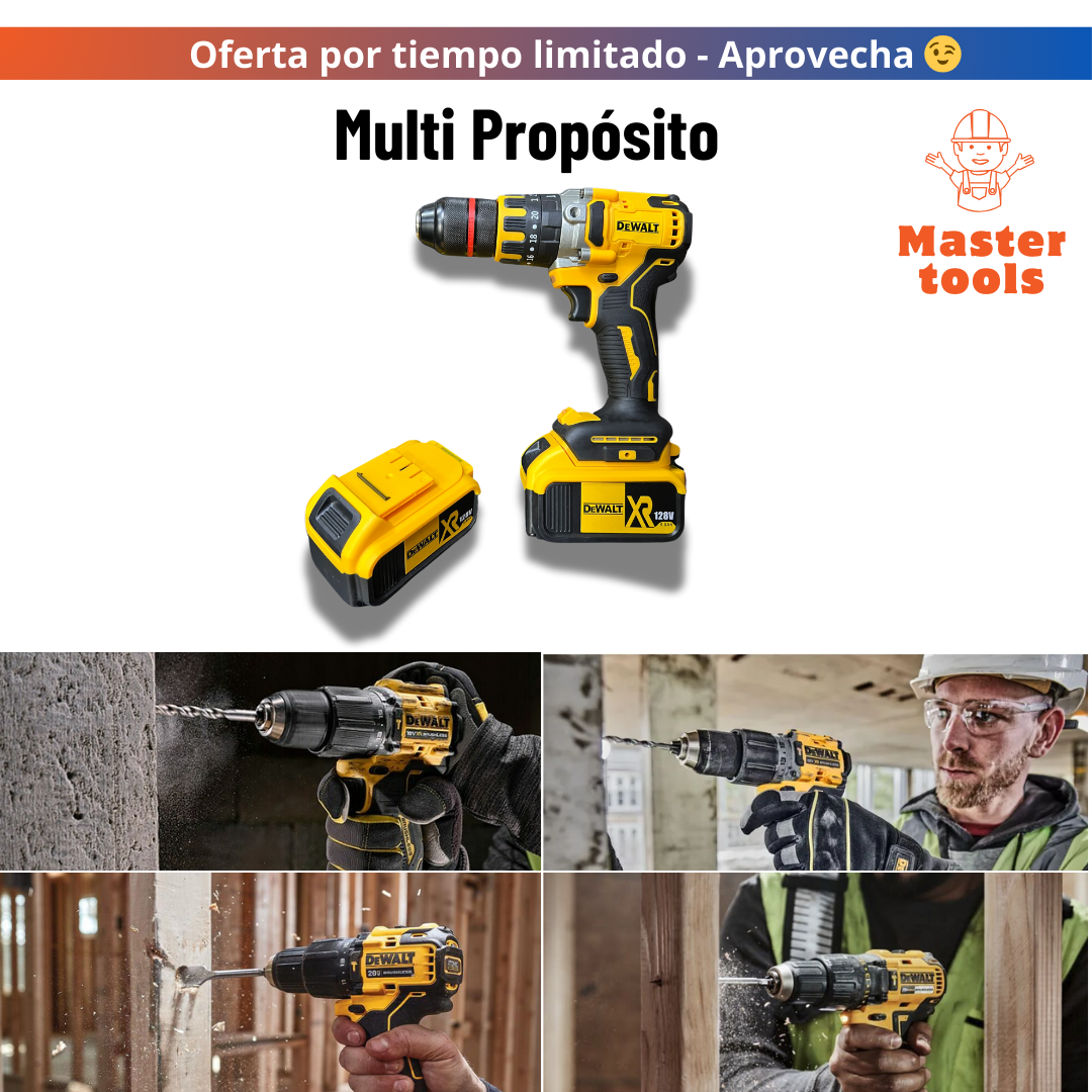 Taladro de Inalámbrico  - Motor Brushless 128V - 2 Baterías