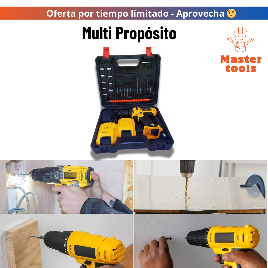 Taladro Inalámbrico 21V de Alta Potencia – Kit Profesional Todo en Uno