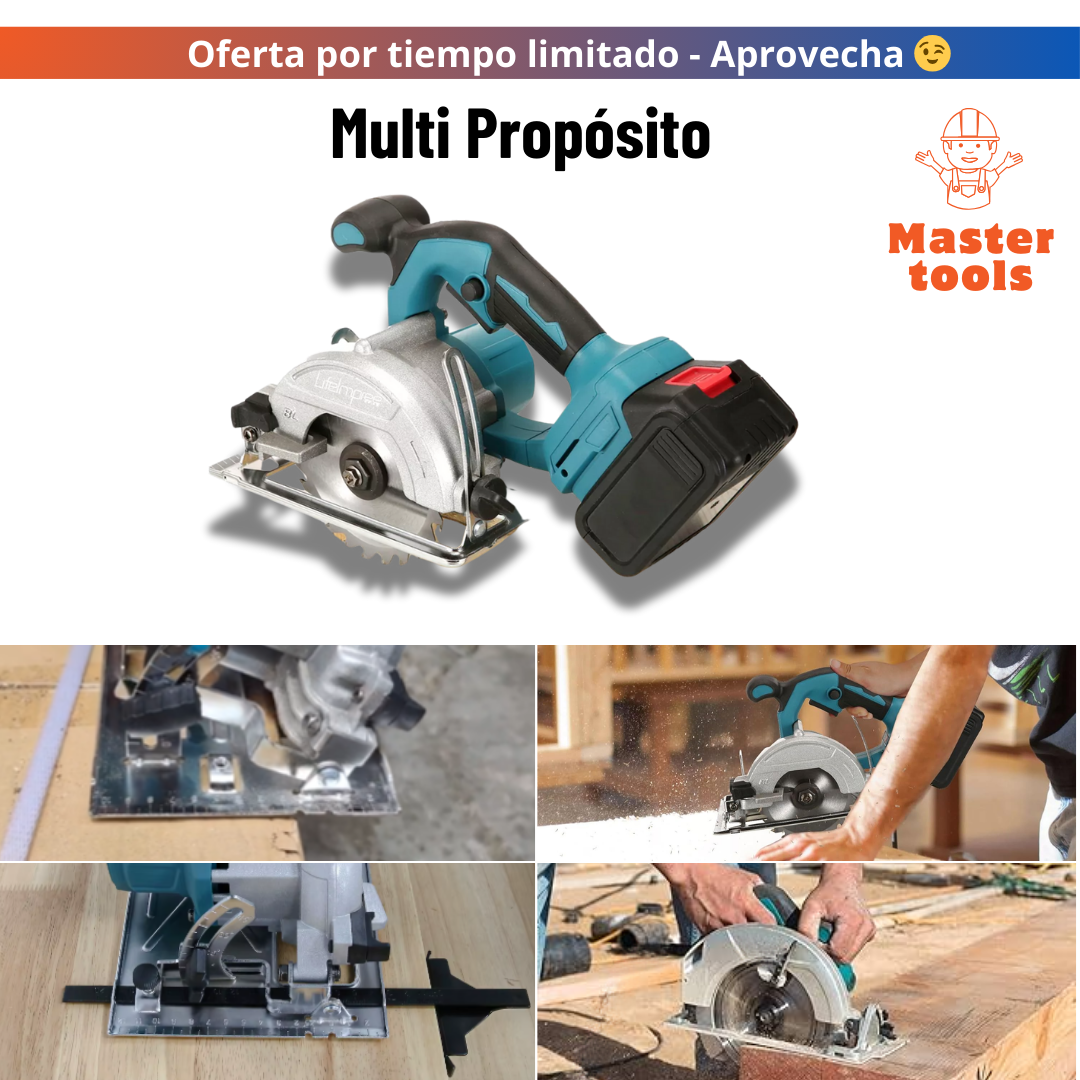 Sierra Circular Inalámbrica con Dos Baterías de Alta Potencia