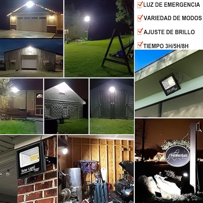 Reflector Solar LED 1500W para Exteriores con Panel y Control – Alta Potencia y Autonomía