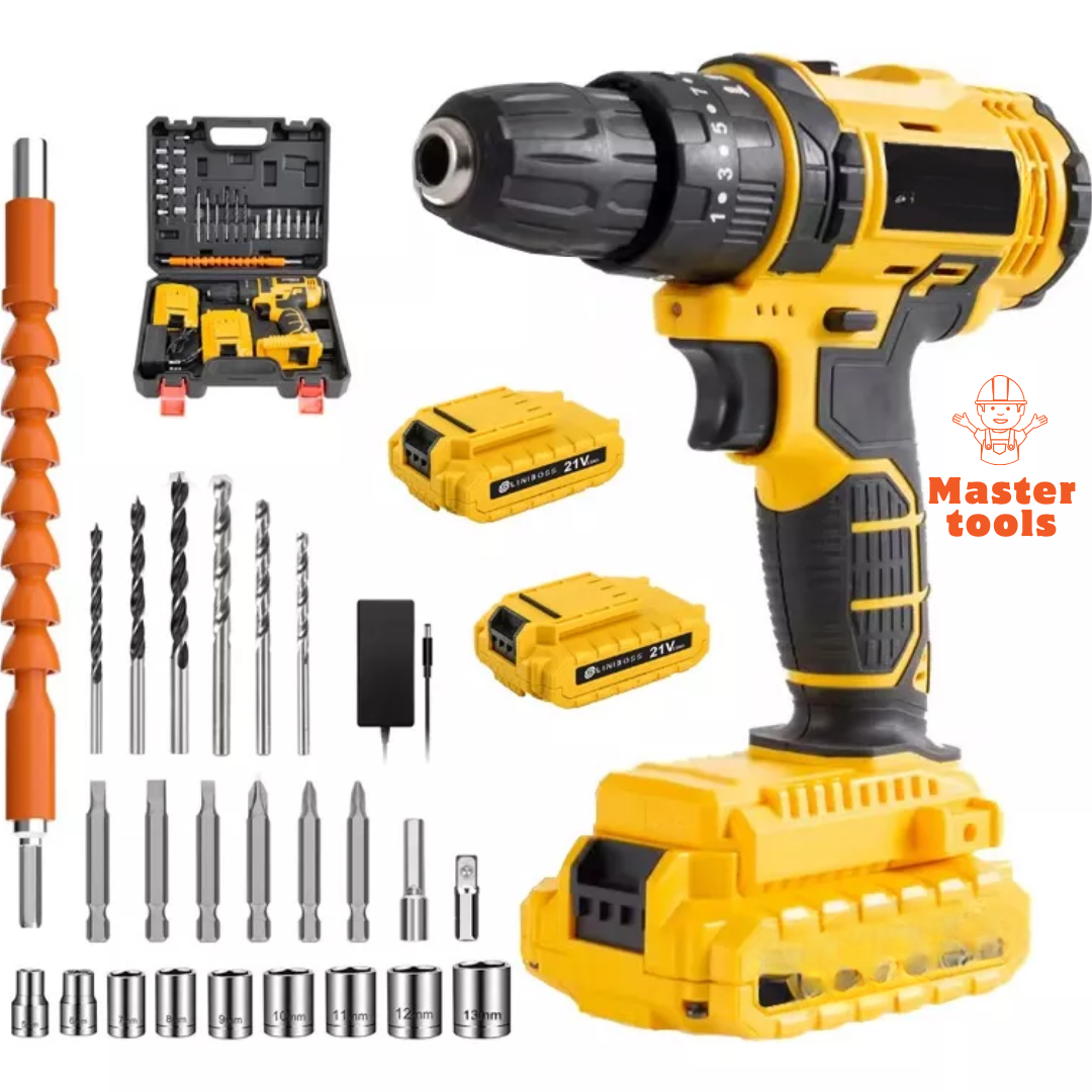 Taladro Inalámbrico 21V de Alta Potencia – Kit Profesional Todo en Uno