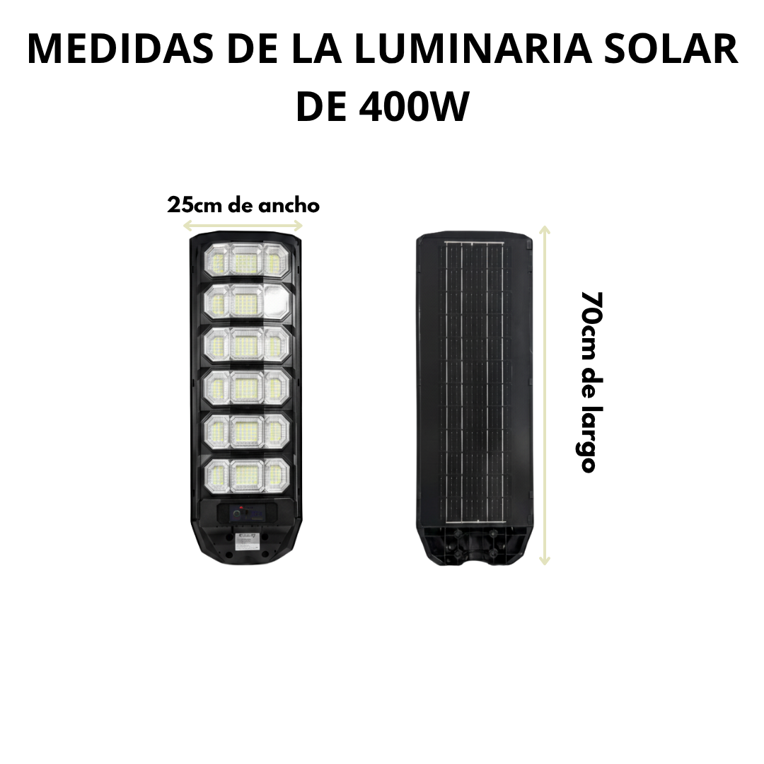 💡 LÁMPARA SOLAR LED 400 W — ILUMINACIÓN EXTERIOR IP65