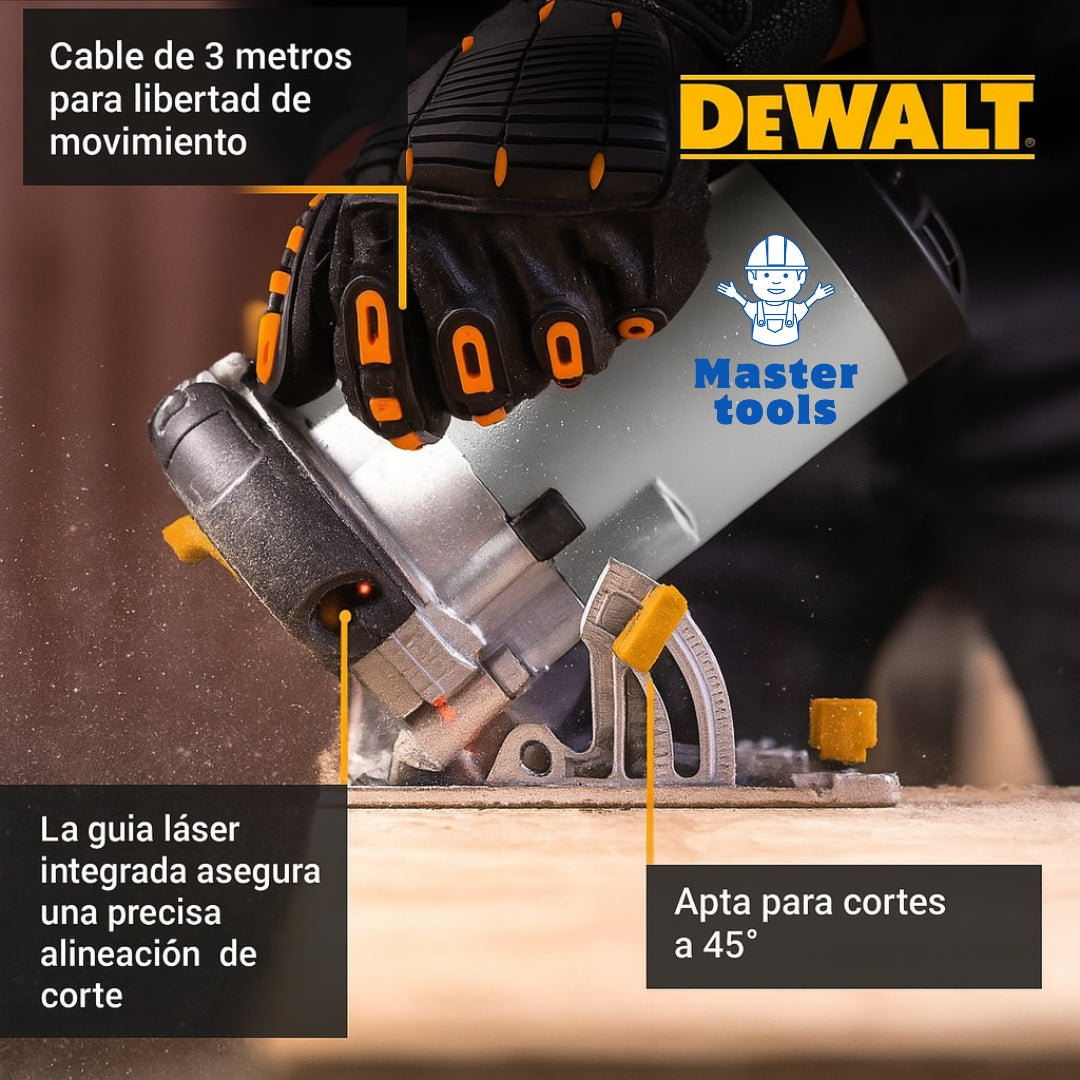 SIERRA CIRCULAR 7” DeWALT – Motor 1200W + Láser para Cortes Perfectos