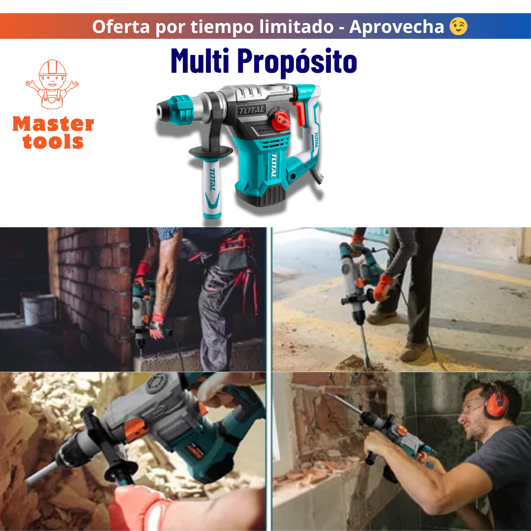 ROTOMARTILLO INDUSTRIAL SDS PLUS 1500W TOTAL – 100% Original - 1 AÑO DE GARANTÍA