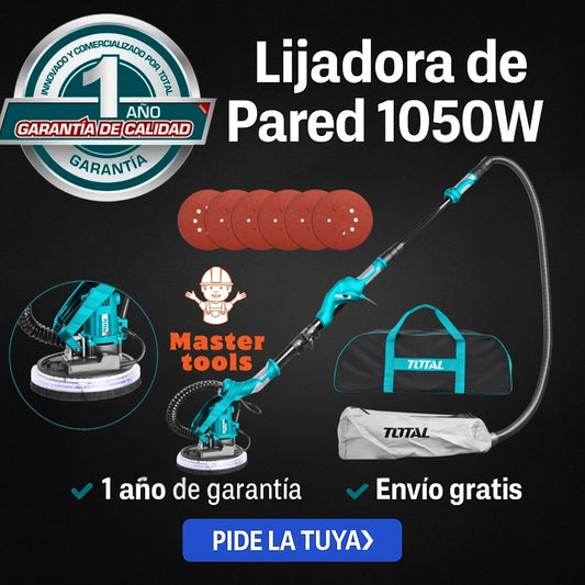 LIJADORA DE PARED Y TECHO TOTAL 1050W – POTENCIA INDUSTRIAL EN TUS MANOS