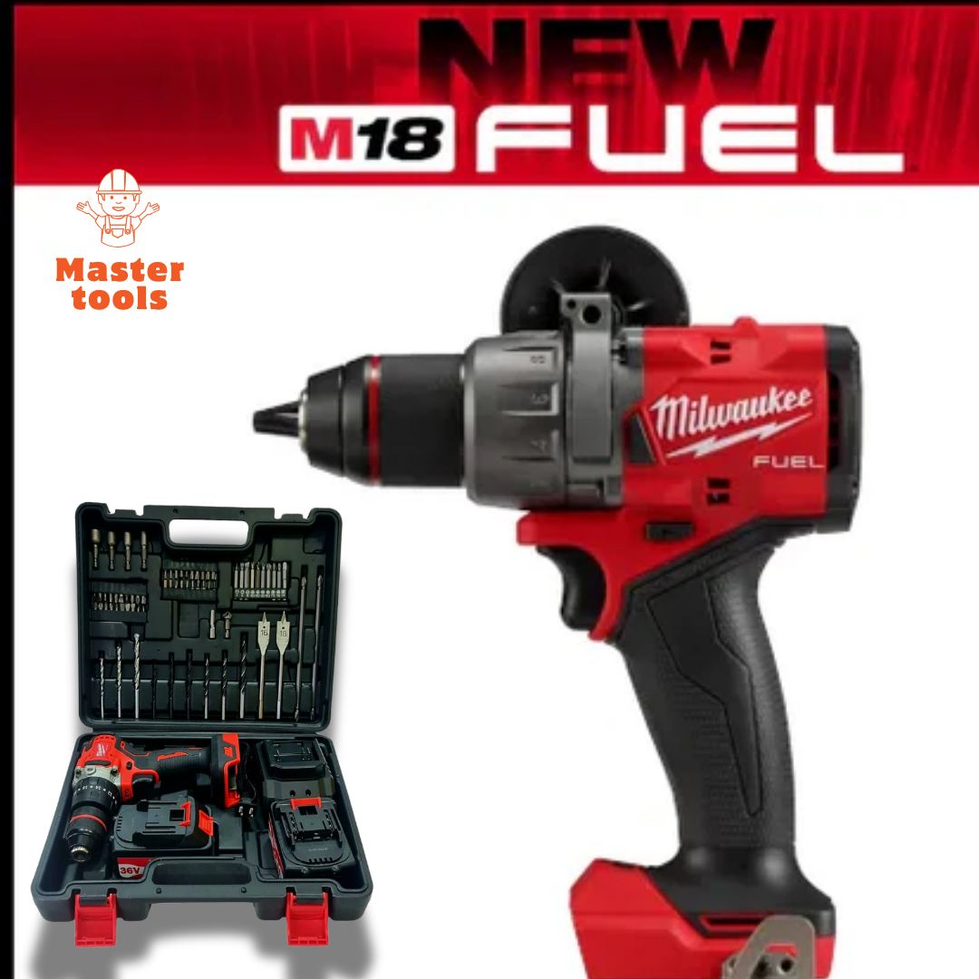 TALADRO INALÁMBRICO MILWAUKEE 36V Baterías de litio 36V 5.0Ah  INCLUYE  74 PIEZAS