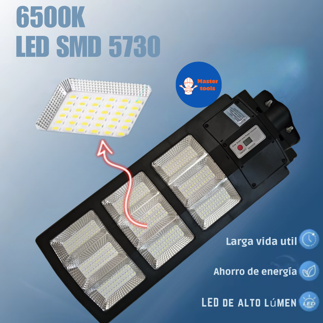 Lámpara Solar 500W – Grande (70 x 24 cm) + Obsequio: Tubo de Instalación – 1 Año de Garantía Real