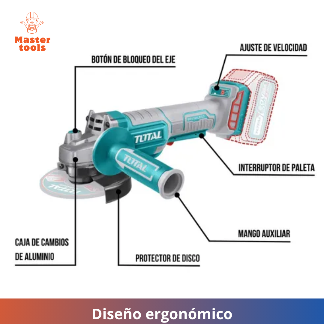 Pulidora Inalambrica 4 1/2 Industrial total 20v Original total