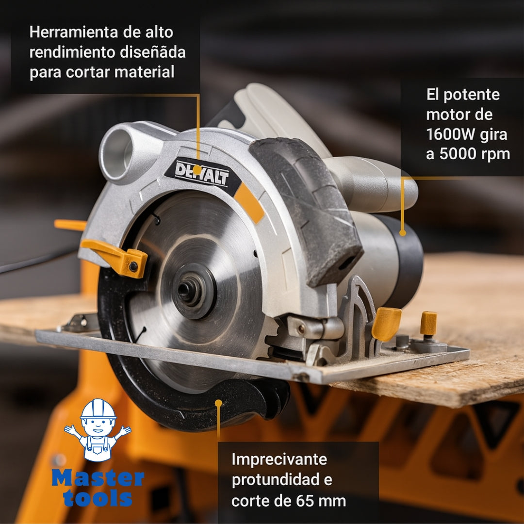 SIERRA CIRCULAR 7” DeWALT – Motor 1200W + Láser para Cortes Perfectos