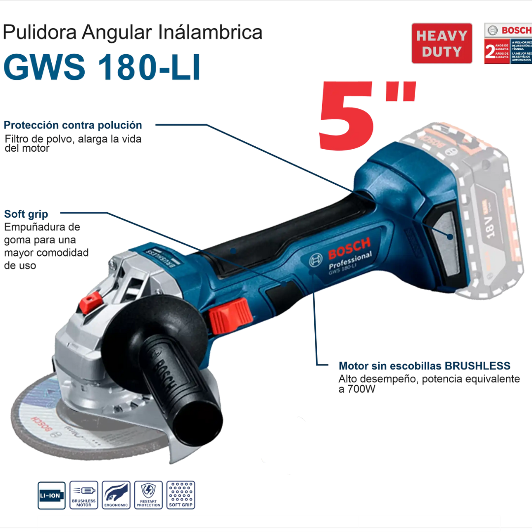 Combo Bosch Taladro 1/2 Y Pulidora 5 Pulgadas