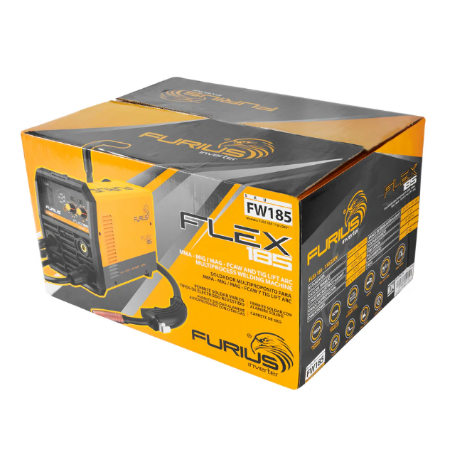 Soldador Multiproceso 4 en 1 FURIUS FLEX185 – MIG-MAG / FLUX CORED / MMA / TIG LIFT ARC – 160 AMP – Garantía 1 Año