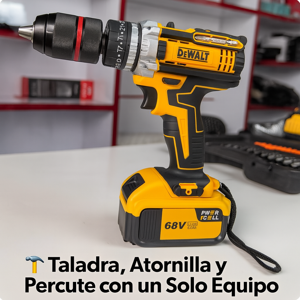taladro Inalámbrico 68V DeWALT – Potencia, Precisión y Portabilidad en un Solo Equipo