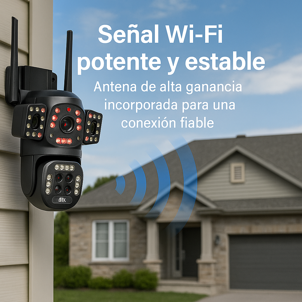 📦 Cámara IP Wifi PTZ 6K Triple Lente – Exterior/Inalámbrica