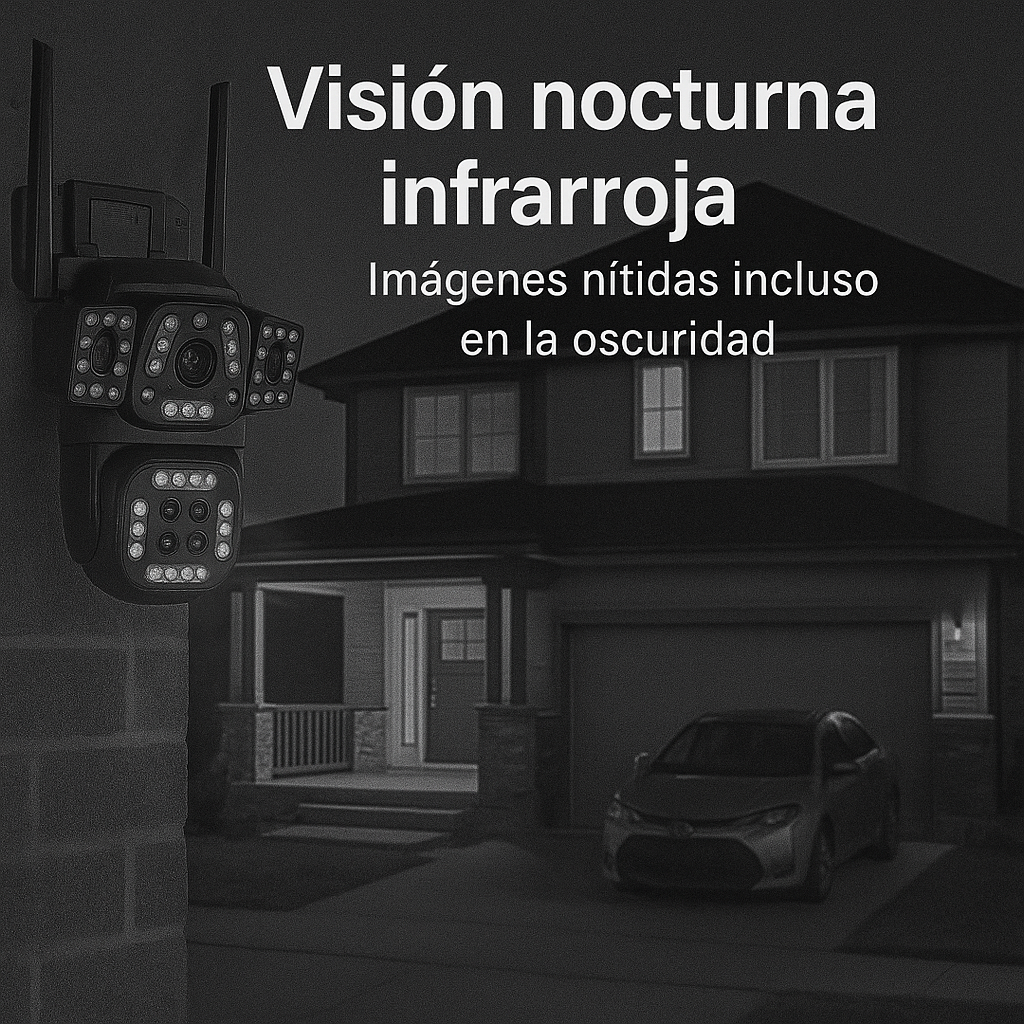 📦 Cámara IP Wifi PTZ 6K Triple Lente – Exterior/Inalámbrica