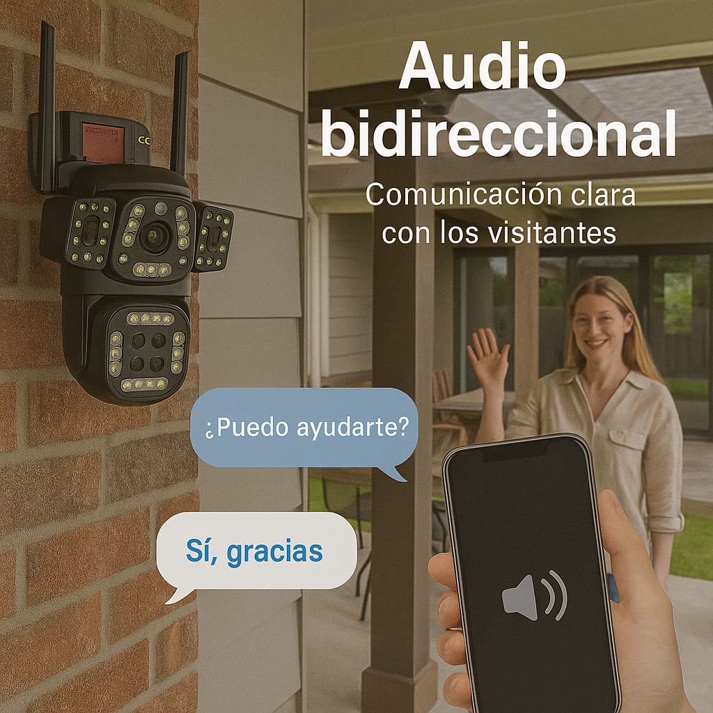 📦 Cámara IP Wifi PTZ 6K Triple Lente – Exterior/Inalámbrica