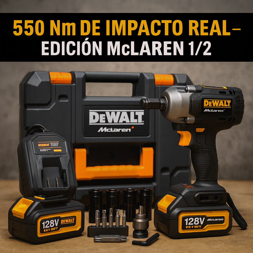 Llave de Impacto Dewalt 1/2" 128V — Edición McLaren (550 Nm)