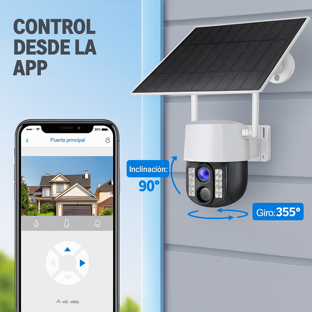 Cámara Inalámbrica - Carga con panel solar