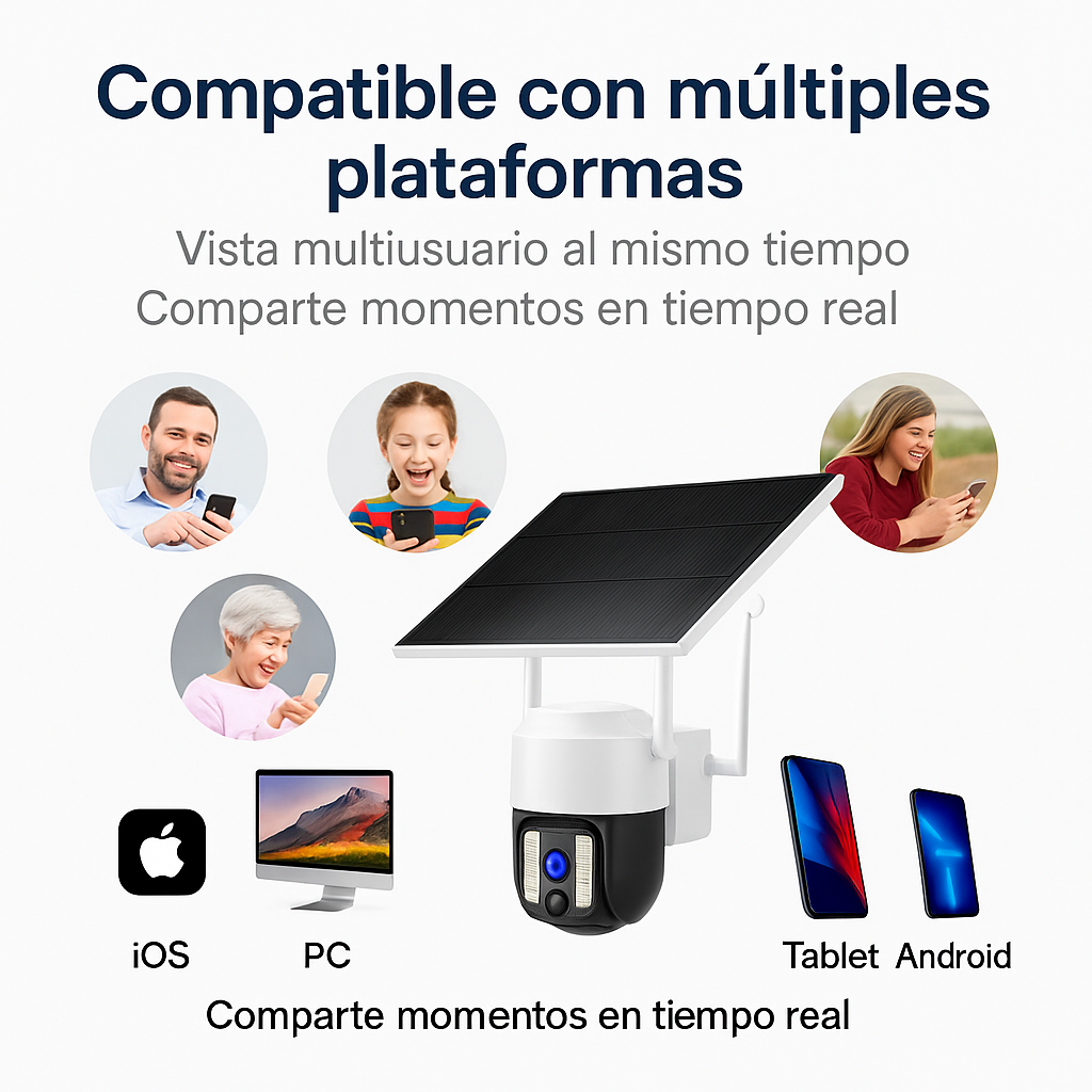 Cámara Inalámbrica - Carga con panel solar