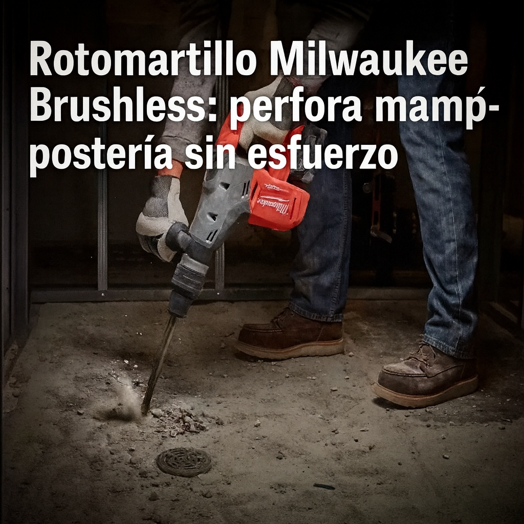 Combo 4 en 1 Milwaukee Brushless 5 Amp - 4 Baterías - Rotomartillo, Llave de Impacto, Pulidora y Taladro