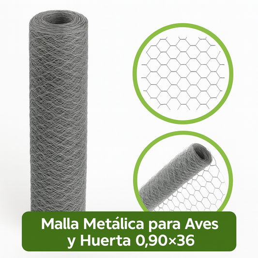 Malla Metálica Hexagonal 0,90 m × 36 m (Cal. 25 – Hueco 1 1/4")