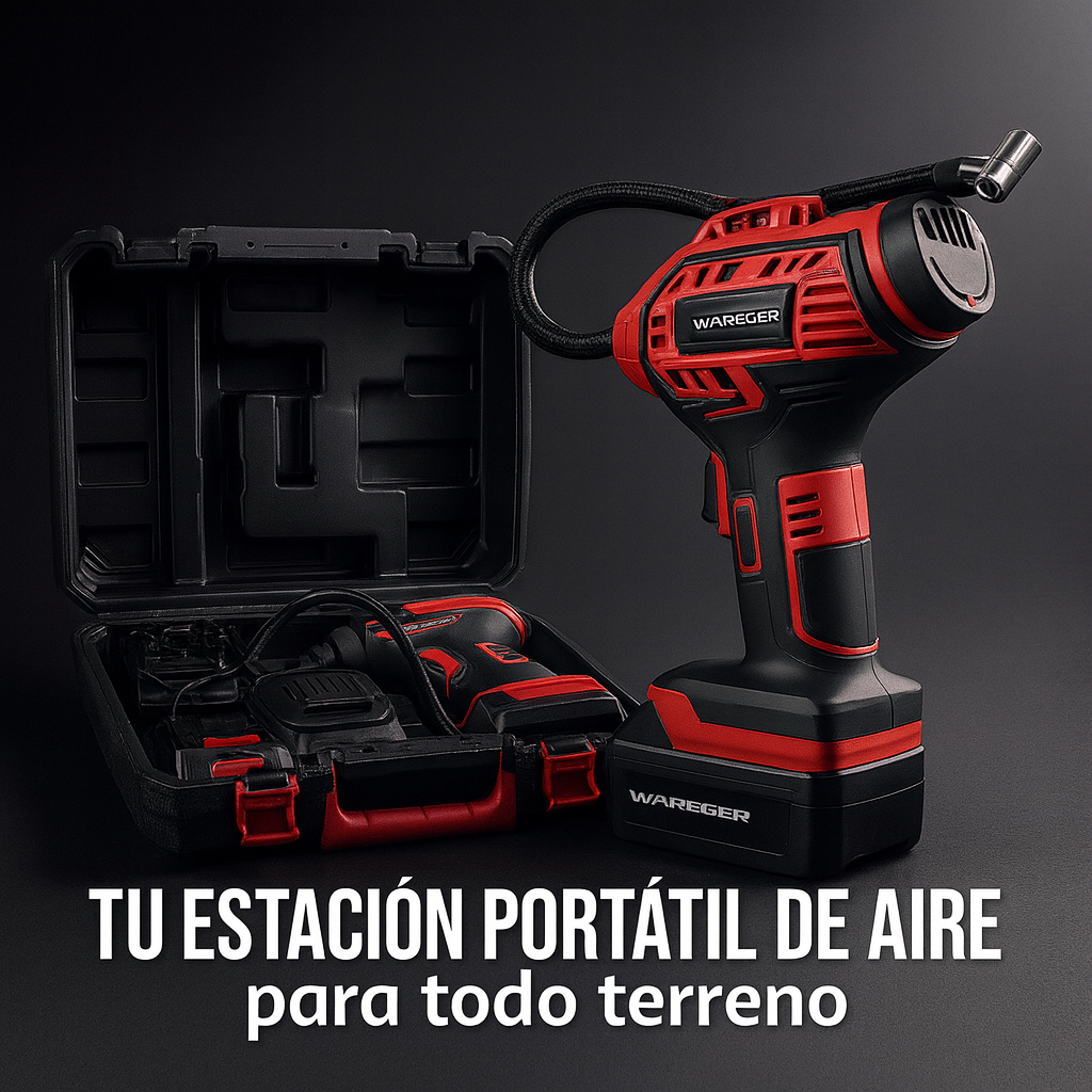 🔧 Compresor de Aire 36V con Doble Batería – Inflador Automático Digital con Tanque Integrado
