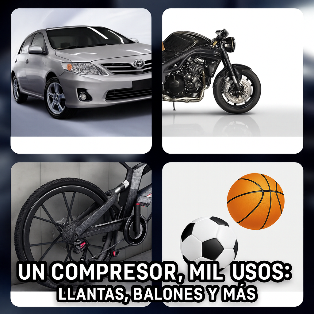 🔧 Compresor de Aire 36V con Doble Batería – Inflador Automático Digital con Tanque Integrado