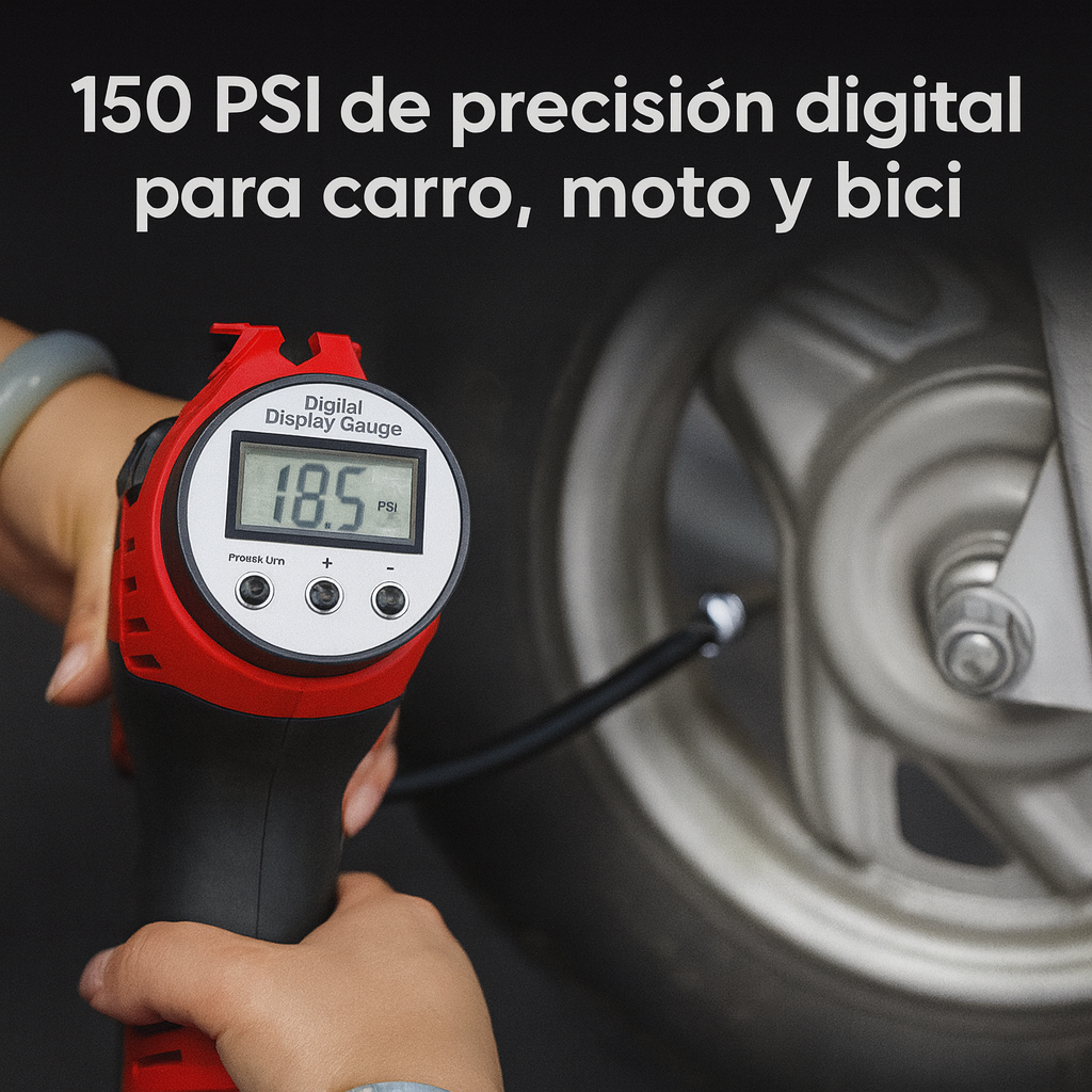 🔧 Compresor de Aire 36V con Doble Batería – Inflador Automático Digital con Tanque Integrado