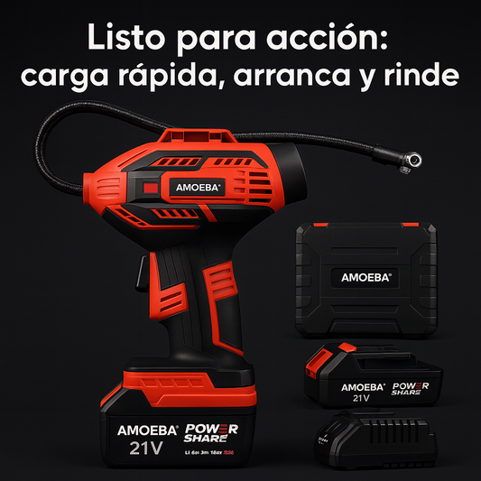 🔧 Compresor de Aire 36V con Doble Batería – Inflador Automático Digital con Tanque Integrado
