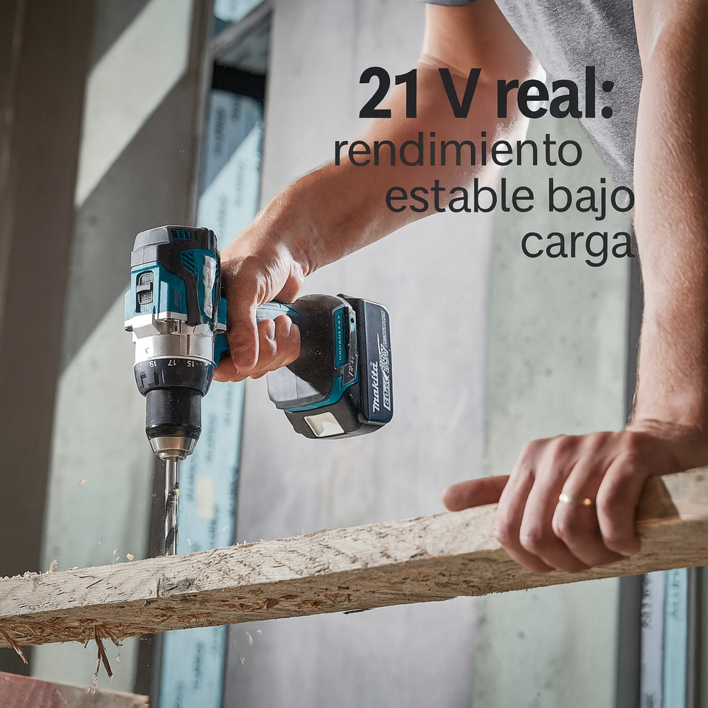 Taladro Inalámbrico 21V con Percutor (Brushless, 2 baterías, mandril 3/8")