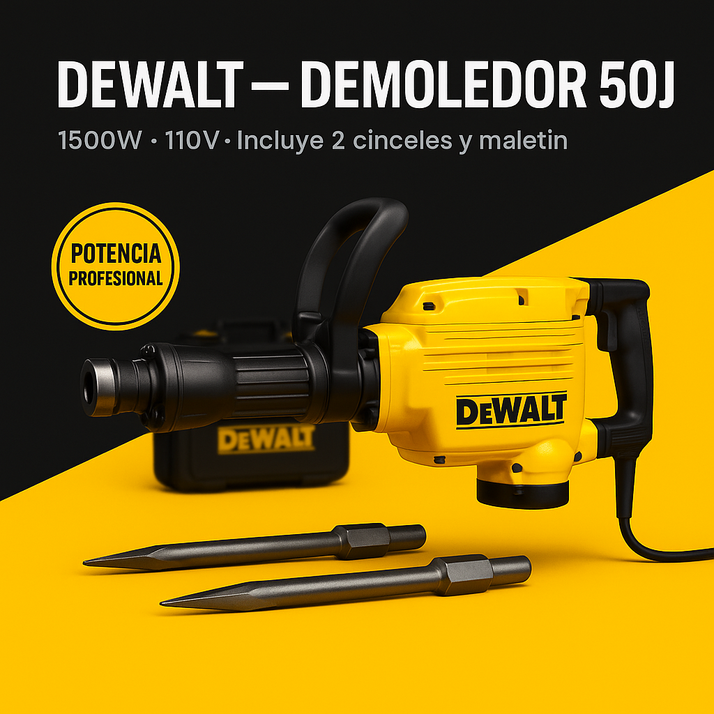 Demoledor Eléctrico DeWALT 50J (1500W, 1450 BPM, 110V)