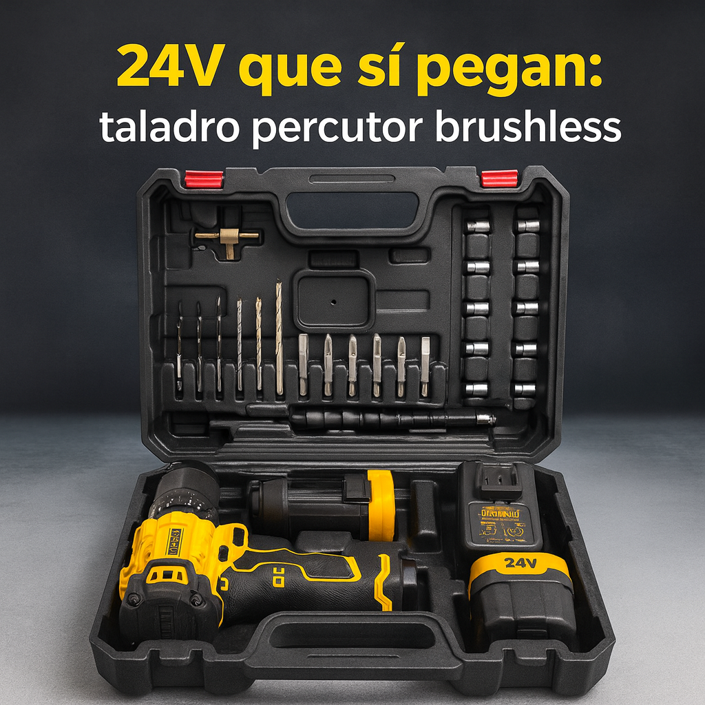 🔩 Taladro Inalámbrico 24V con Percutor – Potencia y Libertad sin Cables