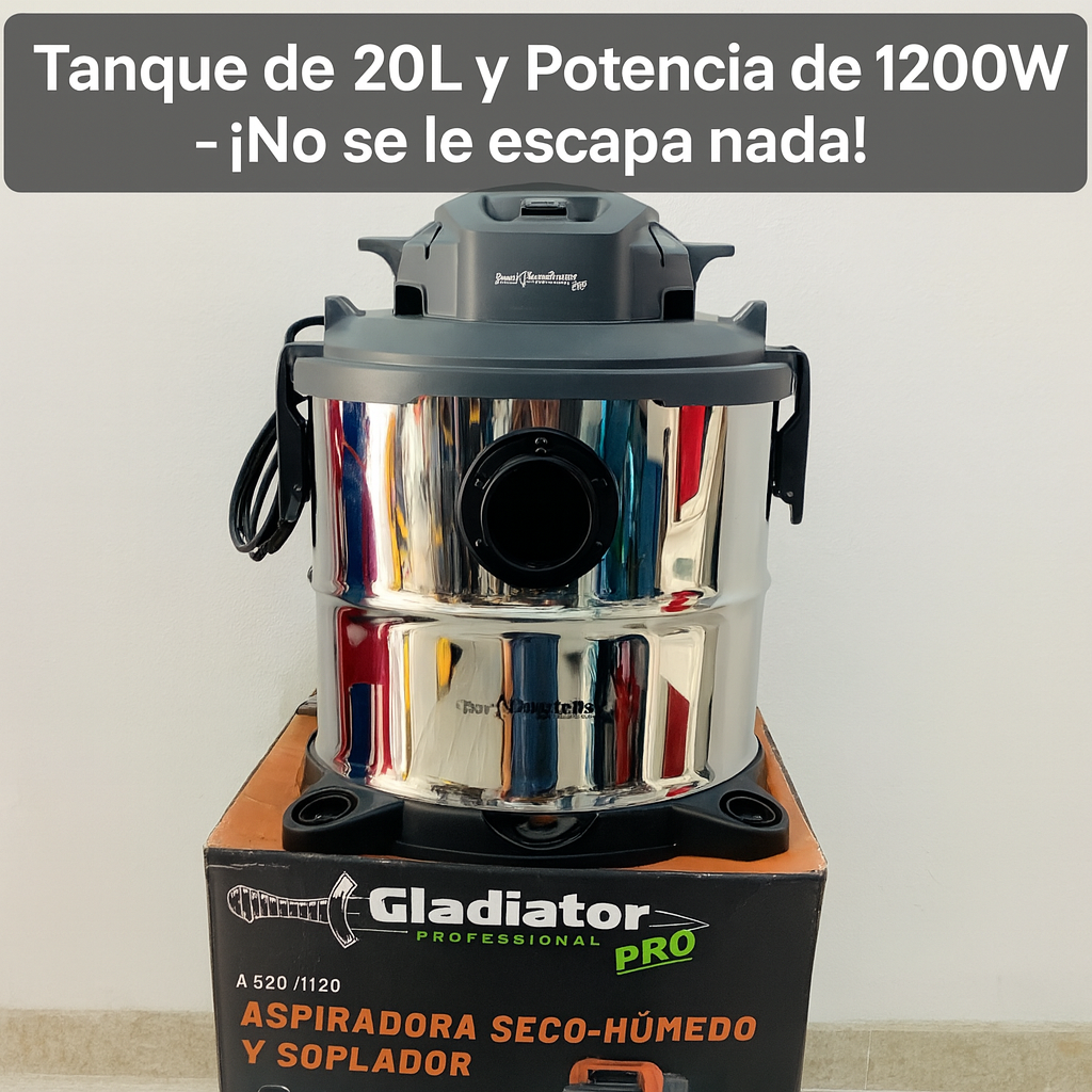 Aspiradora Gladiator PRO A820/1/120 – Potencia y Versatilidad en un Solo Equipo