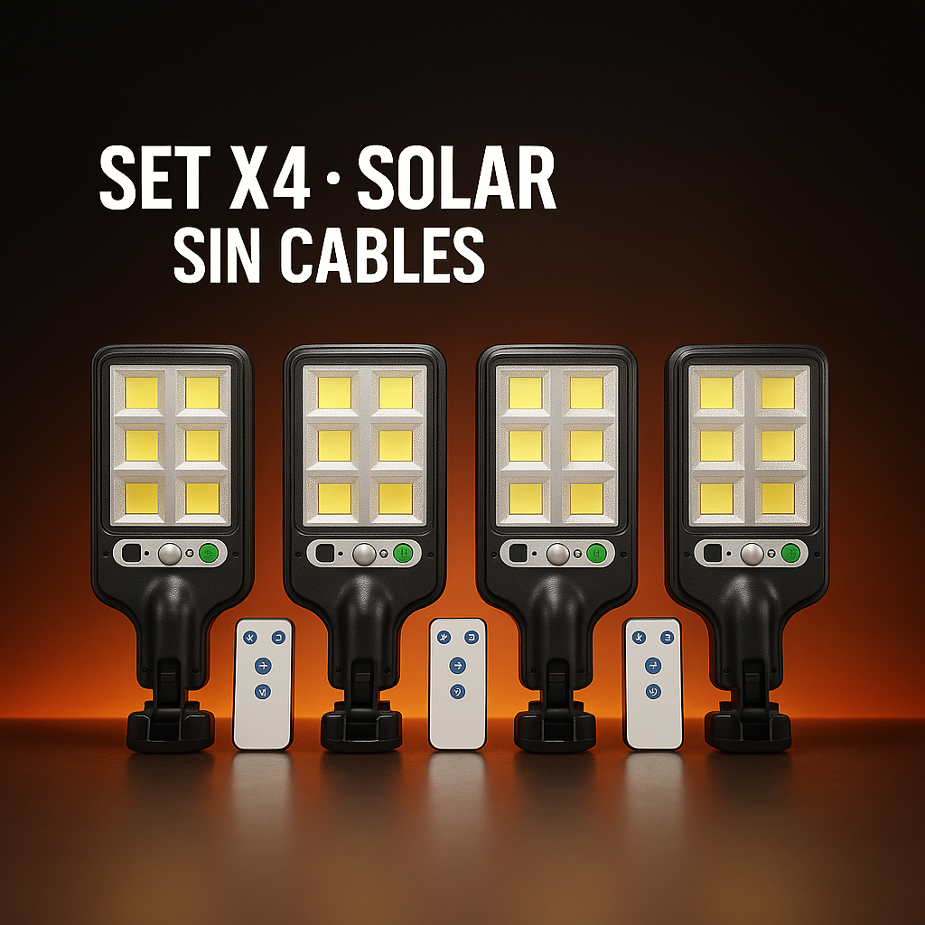Set x4 Lámparas Solares para Exterior con Control Remoto