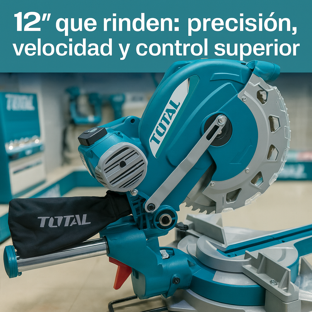 Sierra Ingleteadora Total 2400 W (12”) Telescópica Industrial