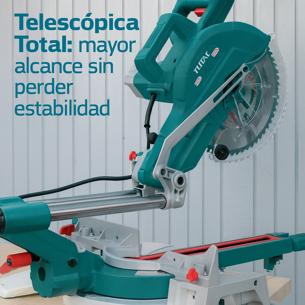 Sierra Ingleteadora Total 2400 W (12”) Telescópica Industrial