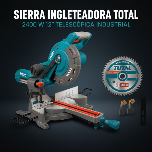 Sierra Ingleteadora Total 2400 W (12”) Telescópica Industrial