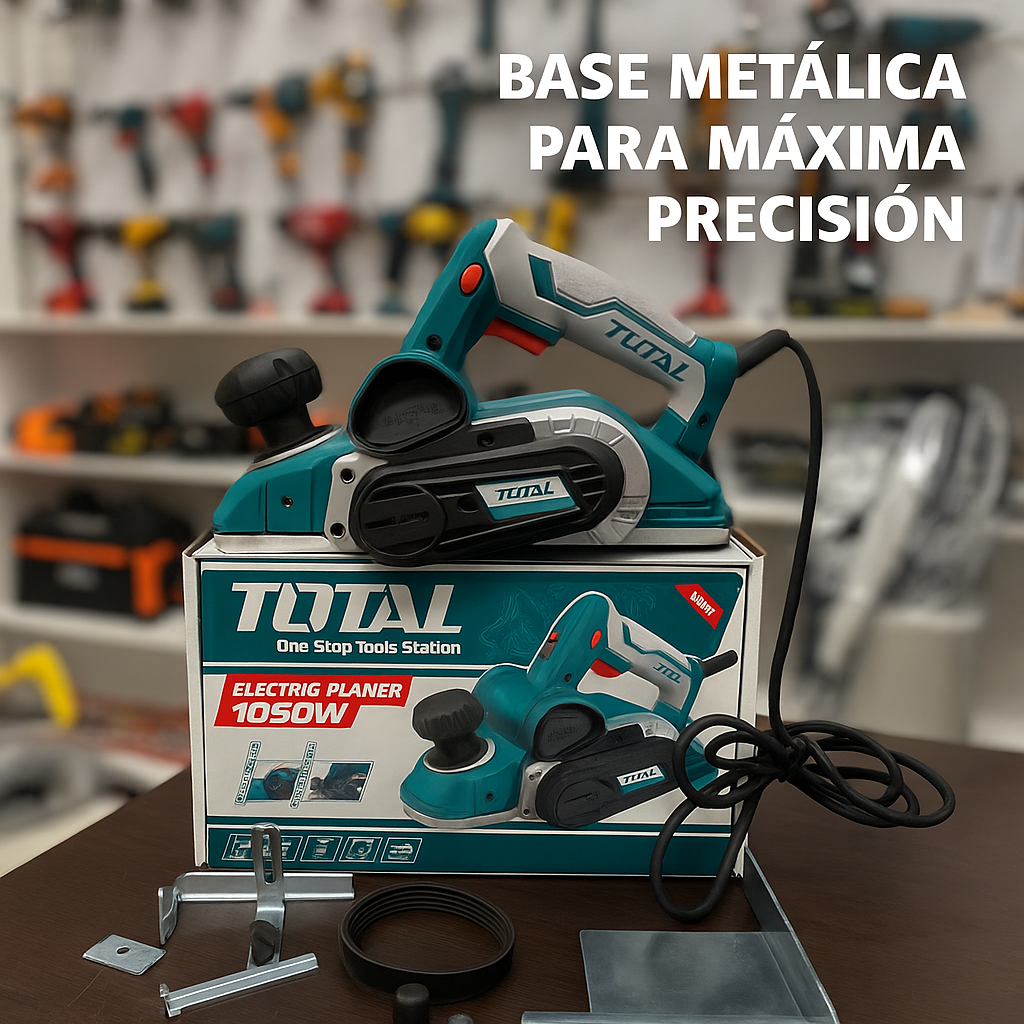 Cepillo Eléctrico 1050W (120V) — Acabado profesional en una pasada.